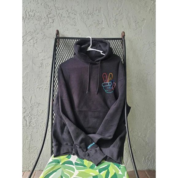 Adidas Orginals Peace Sign Trefoil Hoodie Size Medium Peace Sign Hoodie - Picture 7 of 7